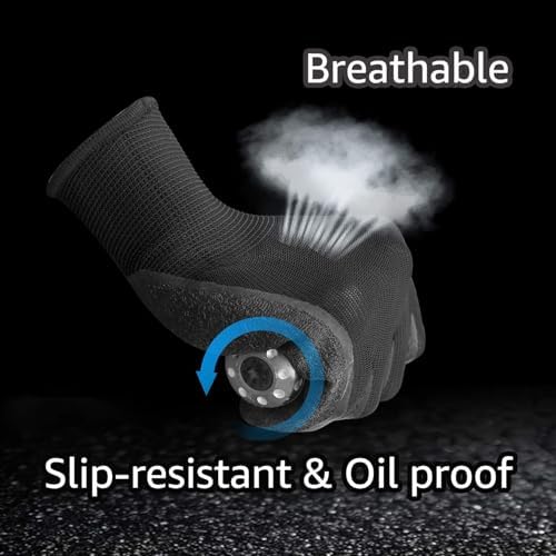 Evridwear Crinkle Latex Rubber Hand Coated Safety Work Gloves - Image 5