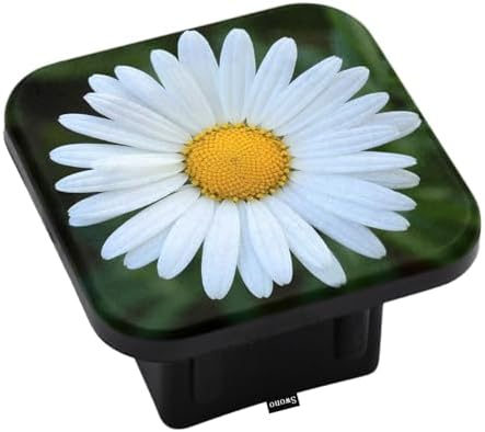 Swono White Daisy Trailer Hitch Covers, Bloom White Daisy Flower in Grass Cute by Swono