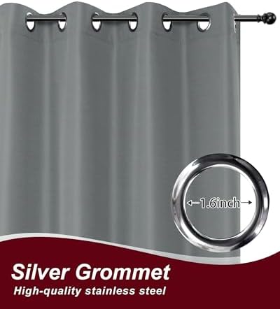 Grommet Outdoor Curtains for Patio Waterproof 8 Pcs 54x120 In Grey - Image 2