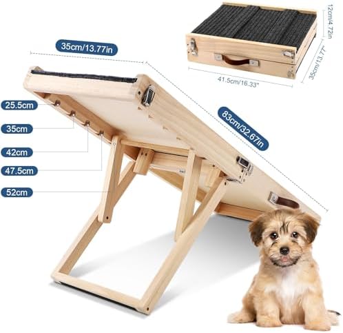 Small Dog Ramp, Dog Ramp for Bed, 13.7" W Foldable Pet Ramps for Small Dogs to - Image 2