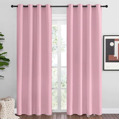 NICETOWN Crystal Pink Blackout Curtains Grommet by NICETOWN