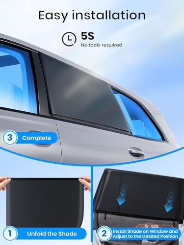 DOOGOOCOO Car Window Shades for Baby, 100% UV Block Ice-Crystal Cooling - Image 6