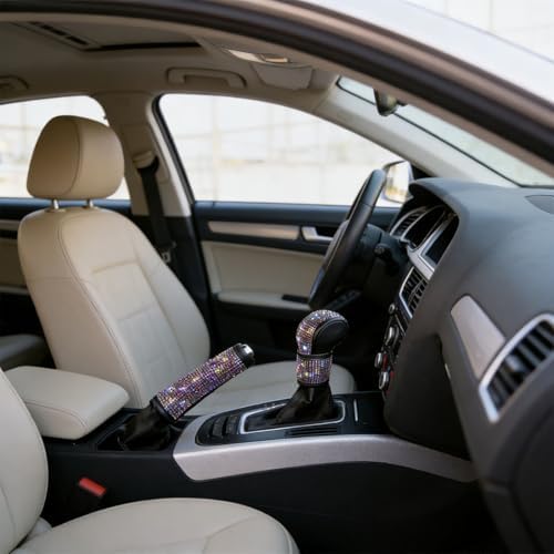 2 Pcs Bling Bling Auto Car Shift Gear Cover & Handbrake Cover - Image 3