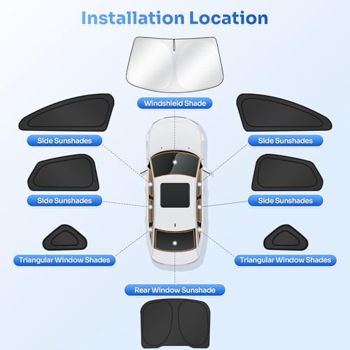 Canvcle Window Shades for 2013-2021 Ford Fusion Accessories Windshield Sun - Image 5