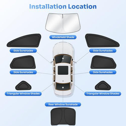 Canvcle Window Shades for 2013-2021 Ford Fusion Accessories Windshield Sun - Image 5