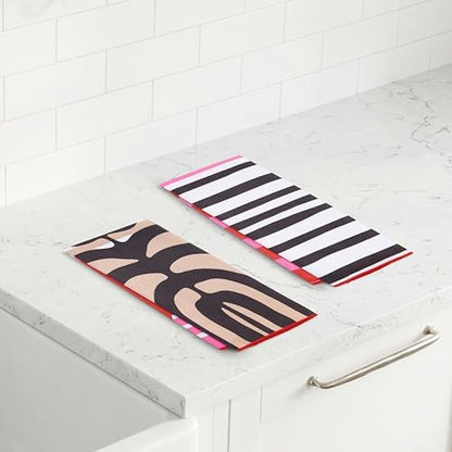 Ritz Waffle Microfiber Kitchen Towel 2pc Set – Maze and Rainbow – Abstract - Image 5