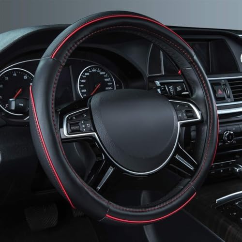 Car Pass Colour Piping Leather Steering Wheel Cover, Perfectly fit by CARPASS