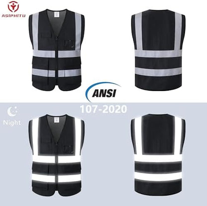 Reflective Safety Vest for Men Women Construction Vest ANSI Standard AP1 - Image 5