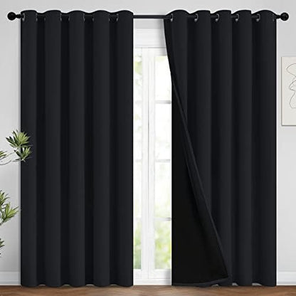 Yakamok 100% Blackout Lined Panels, Thermal Insulated Blackout Curtains by Yakamok
