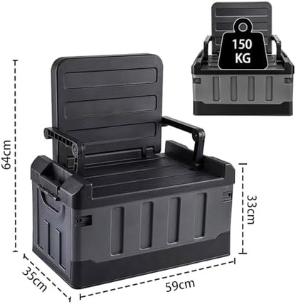 60L Foldable Seatable Camping Box Storage Bins - Image 3
