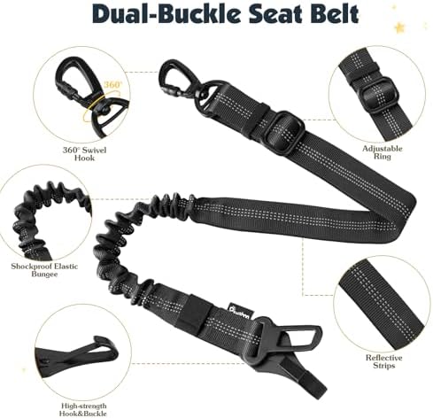 Pawaboo Dog Seat Belt Harness for Car, Seatbelt Harness - Image 3