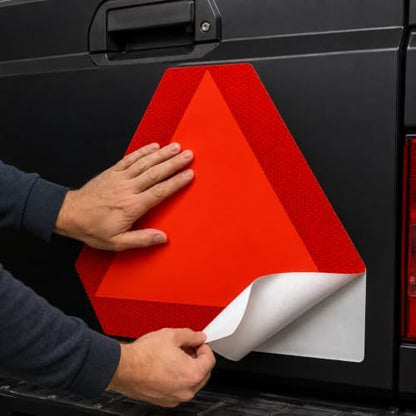 IGNIXIA Slow Moving Vehicle Sign, PVC Vinyl Decal Slow Moving Vehicle Triangle - Image 2