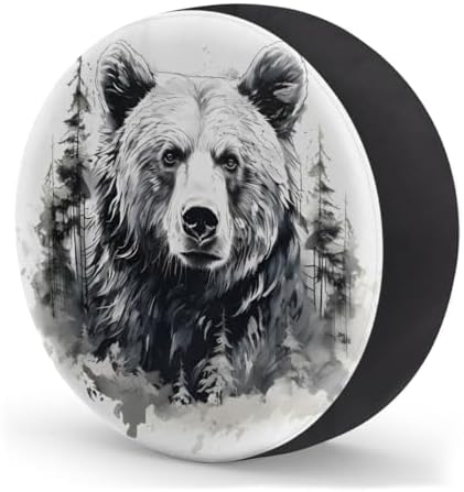 Rv Spare Tire Cover Wheel Mountain Bear Gray Tire Covers Wheel Protectors - Image 2