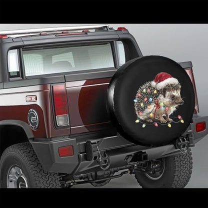 Funny Christmas Hedgehog Spare Tire Cover Universal - Image 4