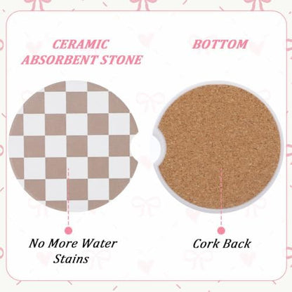 2Pcs Car Coasters for Cup Holders, Absorbent Ceramic Car Cup Coaster - Image 5