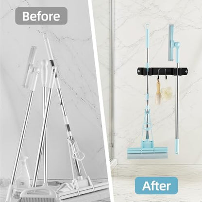 Broom Holder Wall Mount, Stainless Steel Mop and Broom Organizer, Broom Hanger - Image 7