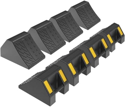Heavy Duty Rubber Wheel Chocks 8 Packs, Premium Wheel Stopper by OranclUS