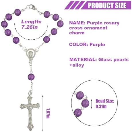 smilfuy 2PCS Car Rosary for Rearview Mirror - Image 2