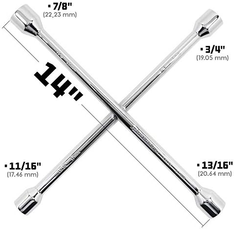 Powerbuilt 14-Inch Universal Lug Wrench, Fits SAE and Metric Lug Nuts, Roadside - Image 2