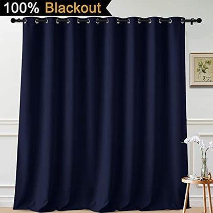Yakamok Navy Blue Blackout Patio Door Curtain Panels W100 x L108, 1 Panel - Image 2