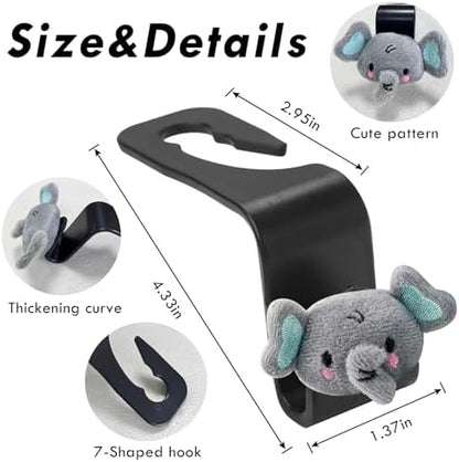 2Pack Black Dog Car Seat Headrest Hook Car Purse Hook Cars Seat Hooks - Image 7