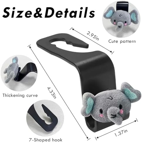 2Pack Dog Car Seat Headrest Hook Car Purse Hook Cars Seat Hooks - Image 7