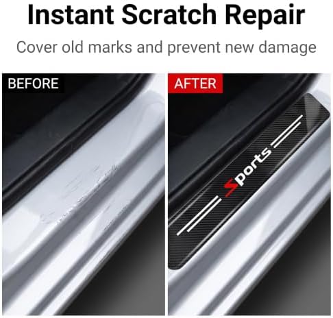 4 PCS Car Door Entry Sill Protector, Sports Carbon Fiber Style Anti‑Scratch - Image 7
