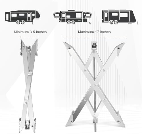RV Wheel Chock XL Fit 3.5” to 17” Camper Wheel Chock Stabilizer Scissor - Image 2