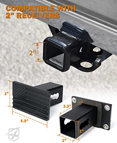 Xprite Aluminum Trailer Hitch Cover, Heavy Duty 2" Inch Tow Hitch Receivers - Image 6