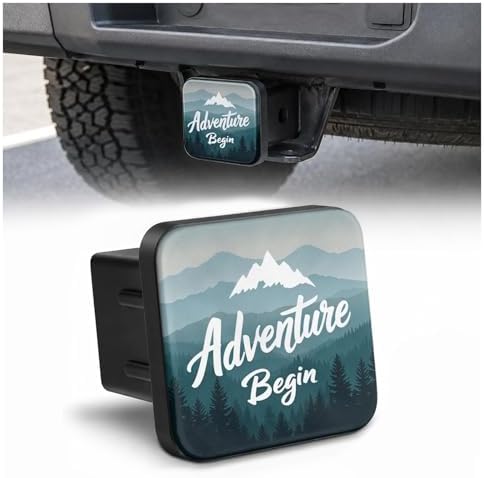 Trailer Hitch Covers Adventure Begins Mountain Heavy Duty 2 Inch Hitch Cover by Unknown