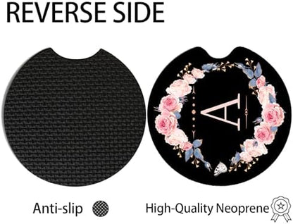 2pcs Letter A Car Coasters, Absorbent Universal neoprener Cup Holder Coasters - Image 3