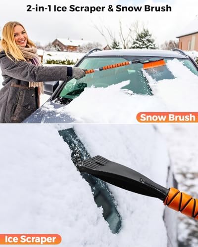 EcoNour 43" Ice Scraper for Car Windshield | 3 Parts Detachable Snow Brush - Image 2