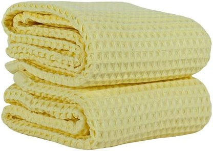 PÜSKÜL Natural 100% Turkish Cotton Waffle Bath Towels Set of 2, Extra-Large by P%C3%BCsk%C3%BClTextile