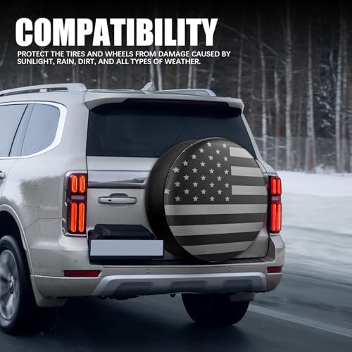 Spare Tire Cover for RV Trailer, Trailer Wheel Covers, Waterproof Leather - Image 3