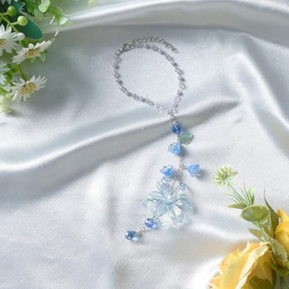 Lily Leaf Car Charm Blue Summer Waterlily Floral Suncatcher - Image 5
