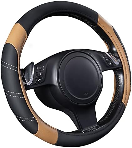 CAR PASS Line Rider Microfiber Leather Sporty 14.5-15 inch Steering Wheel Cover - Image 2