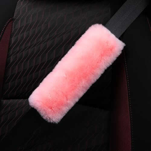 Soft Genuine Sheepskin Wool Auto Seat Belt Cover Seatbelt Shoulder Pad - Image 2