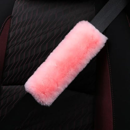 Soft Genuine Sheepskin Wool Auto Seat Belt Cover Seatbelt Shoulder Pad - Image 2