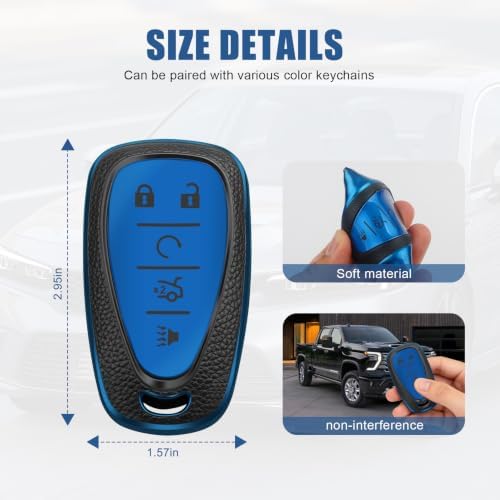 for Chevy Key Fob Cover, 5 Buttons TPU Leather Texture Key Cover - Image 5