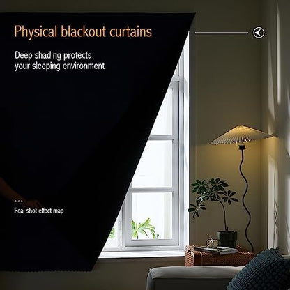 AJAZZ 100% Blackout Shades Window Cover Self Adhesive Curtains Sticky Curtain - Image 4