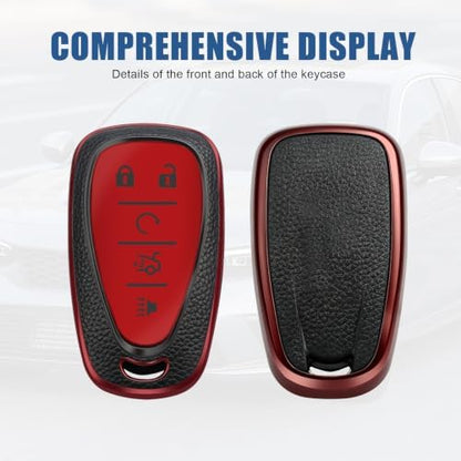 for Chevy Key Fob Cover, 5 Buttons TPU Leather Texture Key Cover - Image 4