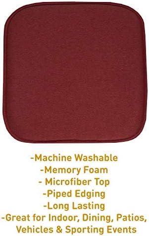 Sweet Home Collection Chair Cushion Memory Foam Pads Honeycomb Pattern Slip Non - Image 3