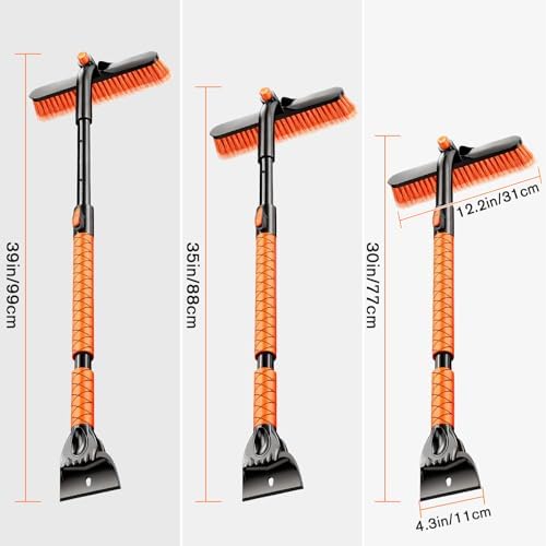 Showvigor Extendable Snow Brush and Ice Scraper - Image 3