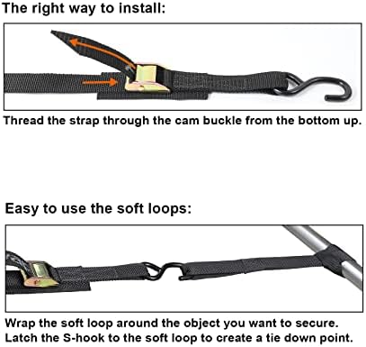 Ayaport Cam Buckle Tie Down Straps 20 feet, 4 Pack - Image 6