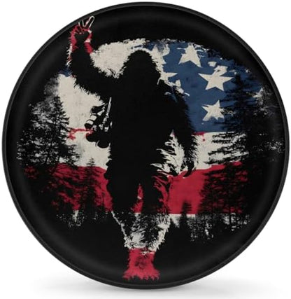 Rv Spare Tire Cover Wheel Bigfoot Funny USA Flag Tire Covers Wheel Protectors by FengQuGou