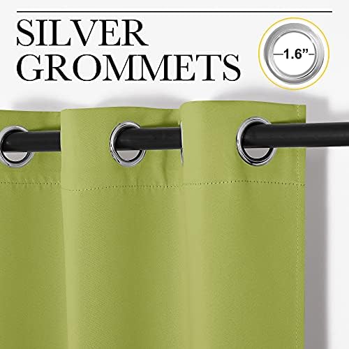 NICETOWN Blackout Curtains for Living Room 2 Panels 55" x 120" Fresh Green - Image 2