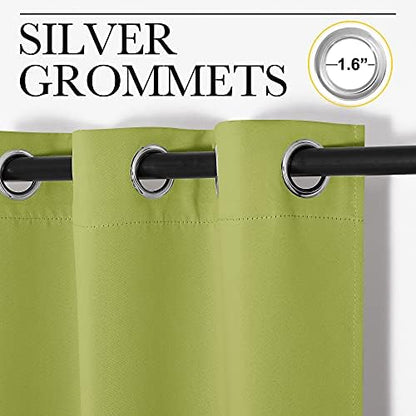 NICETOWN Blackout Curtains for Living Room 2 Panels 55" x 120" Fresh Green - Image 2