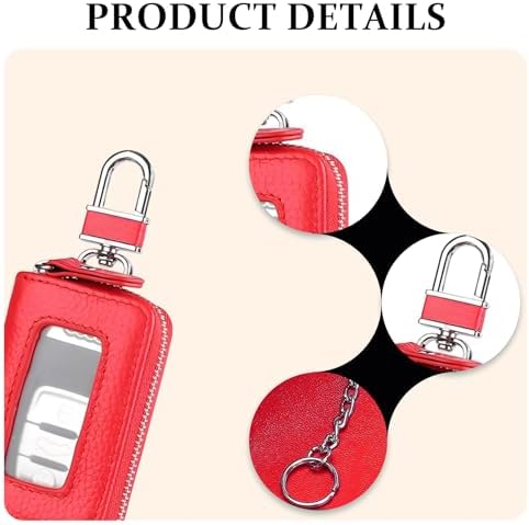 Car Key Case, PU Leather Auto Key Fob Cover, Car Smart Key Pouch - Image 5