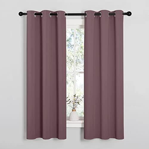 NICETOWN Bedroom Curtain Panels, 1 Pair, 34 by 63-inch, Dry Rose by NICETOWN