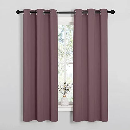 NICETOWN Bedroom Curtain Panels, 1 Pair, 34 by 63-inch, Dry Rose by NICETOWN